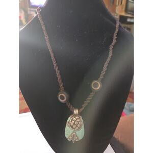 Turquoise Colored And Pewter Native American 1960S Braided